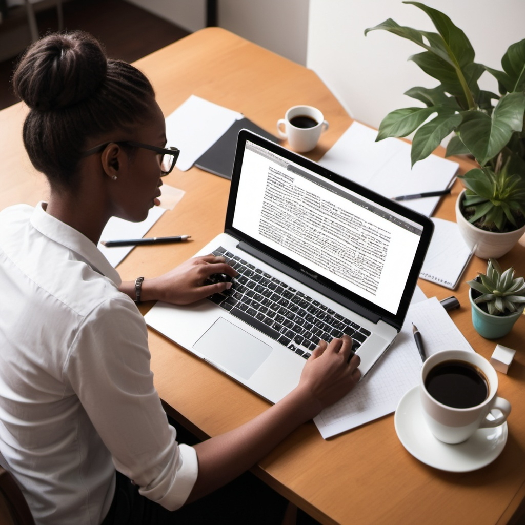 Image of a woman working on a computer