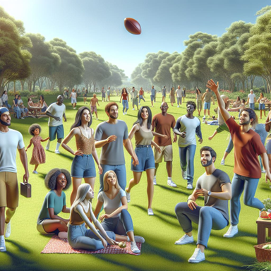 AI people in a park